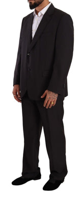 Domenico Tagliente Gray Polyester Single Breasted Formal Suit